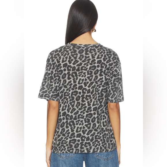 ANINE BING NWT COHEN TEE IN GREY LEOPARD - Picture 3 of 10